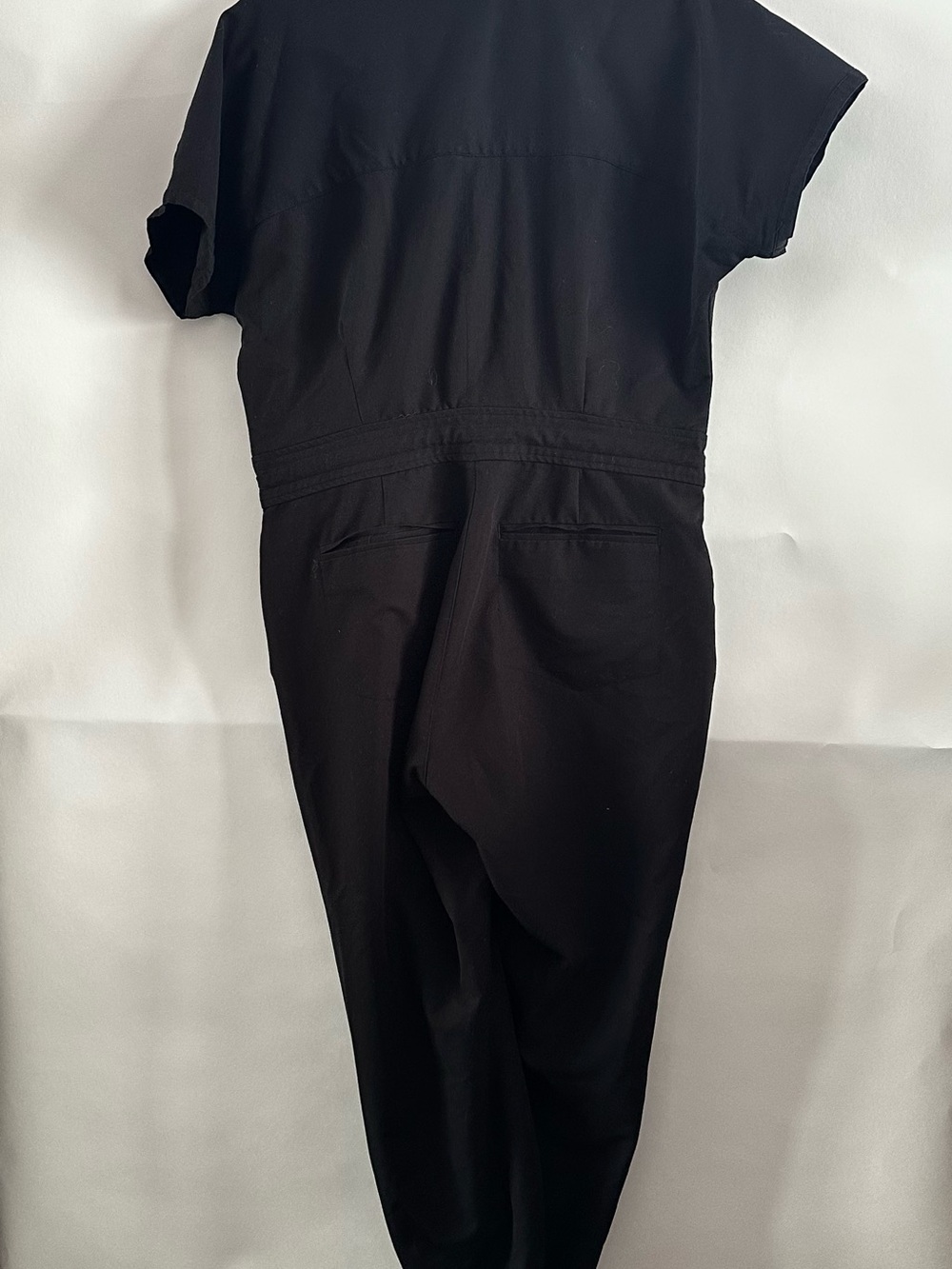 Mandala Scrub Black Zip-Front Utility Jumpsuit Jogger Nurse - Picture 3 of 9